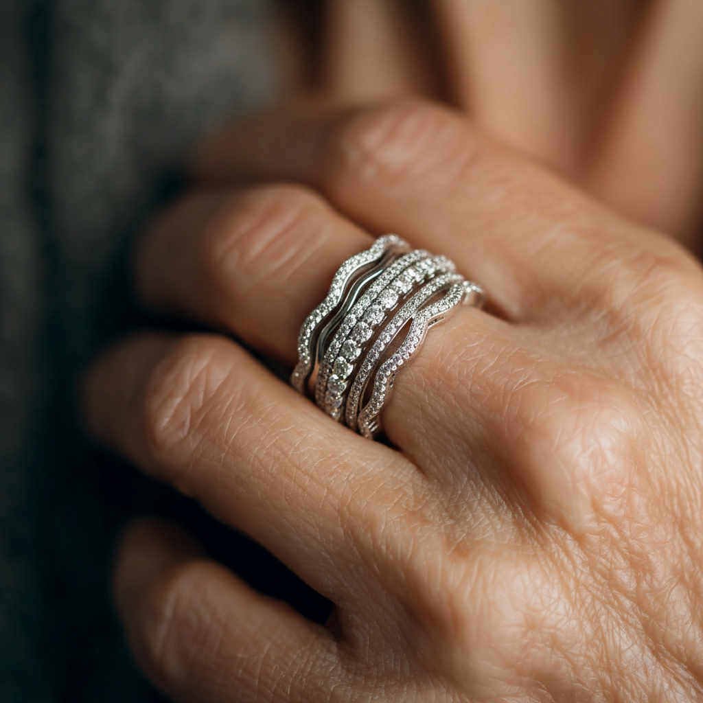 Vintage Ring with Layered Cubic Zirconia