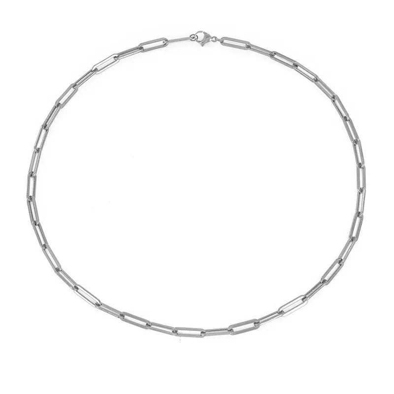 Fine Stainless Steel Clip Link Chain Necklace for Women