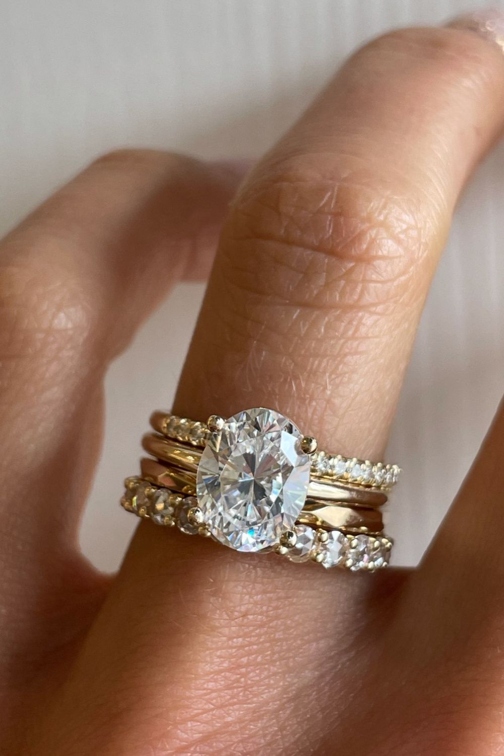Vintage Ring Set with Sparkling Cubic Zirconia