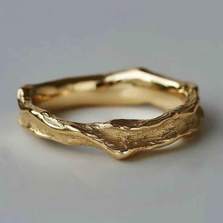 Vintage Forged Gold Ring — Natural Organic Texture