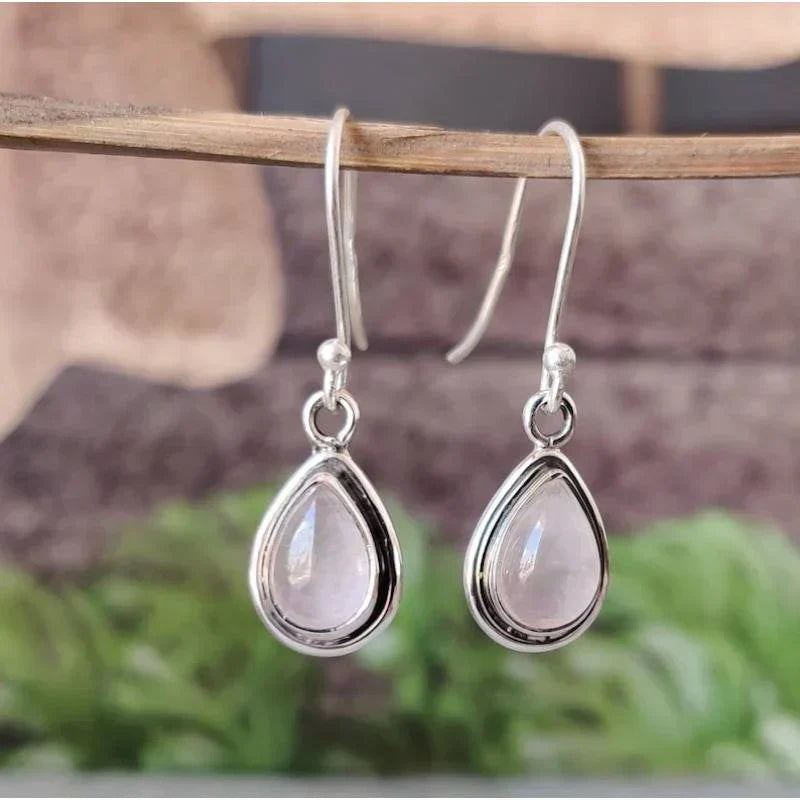 Delicate Pink Dangle Earrings Made from Natural Gemstones