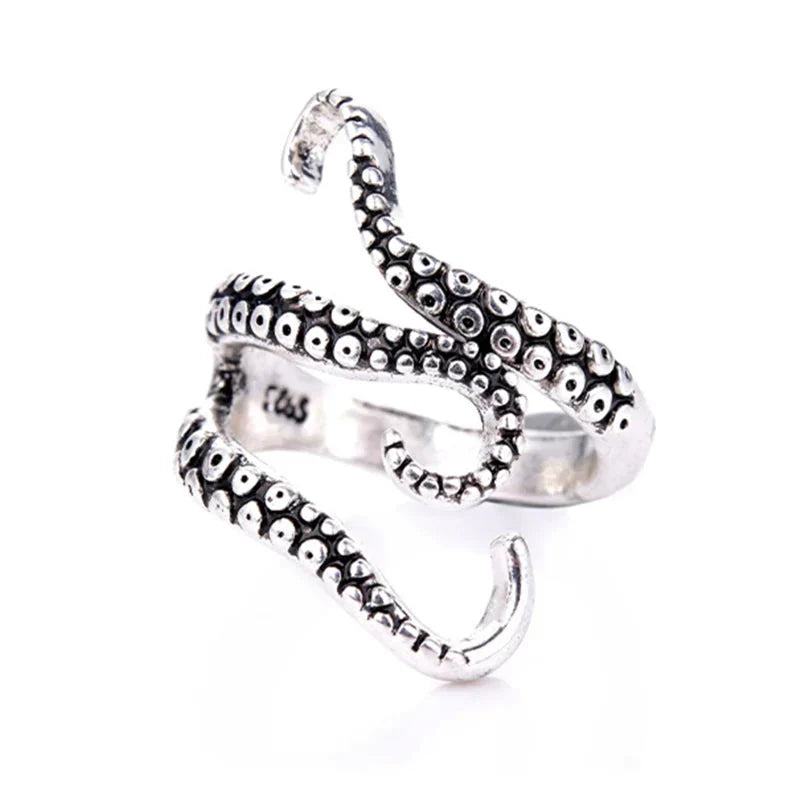 Adjustable Ring with Octopus Tentacles