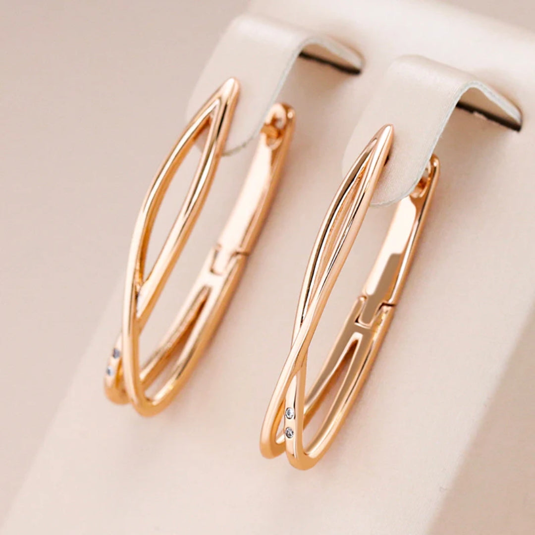 Stylish hoop earrings for women with sparkling cubic zirconia stones and a modern design