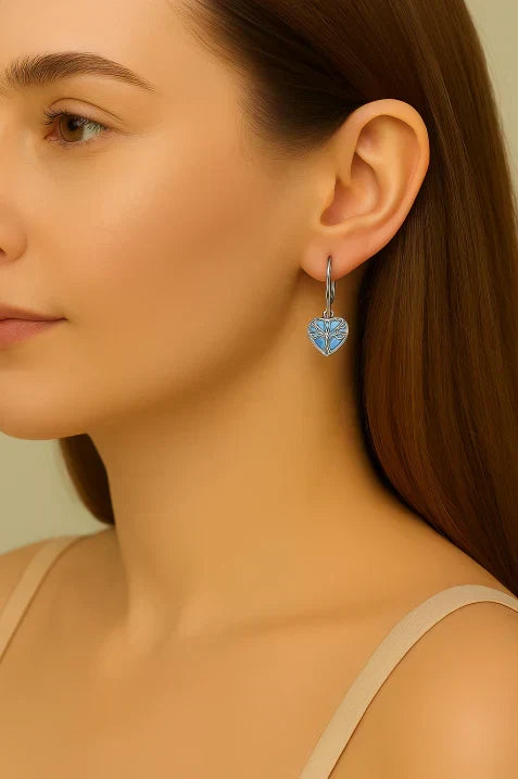 Turquoise Earrings with a Tree of Life Design