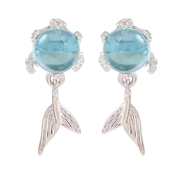 Ocean Crystal Mermaid Tail Earrings
