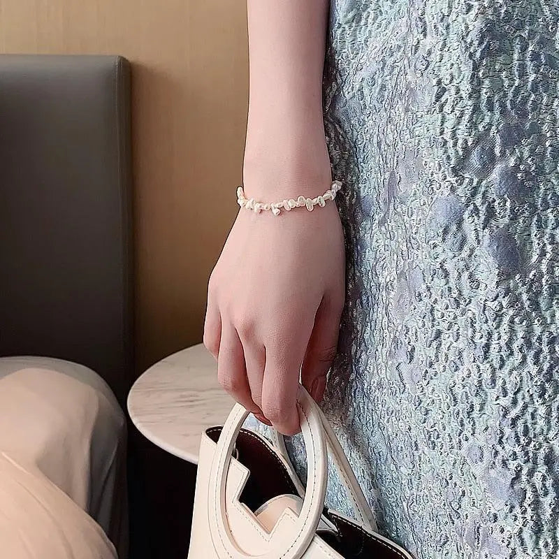 An elegant freshwater pearl bracelet featuring unique baroque pearls