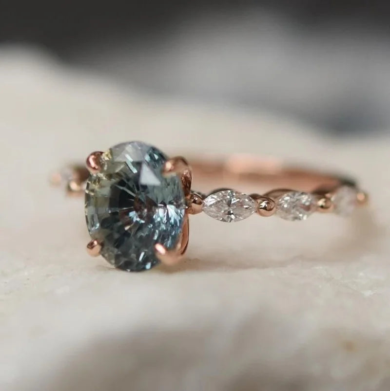 Natural Green Opal Ring