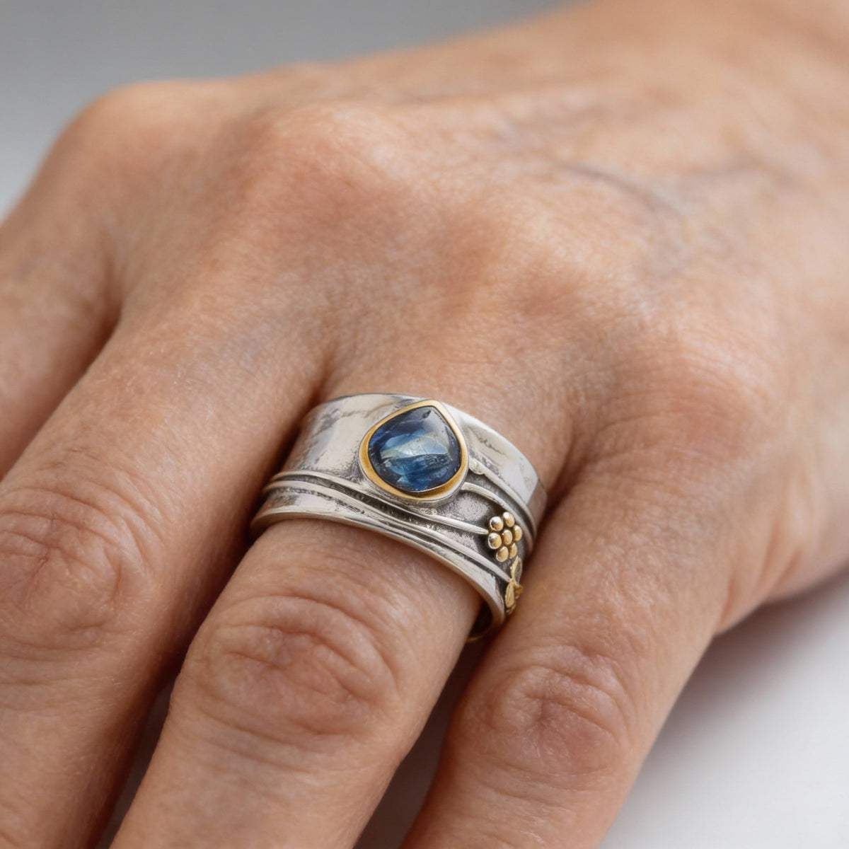 Boho Meditation Ring with Gemstone