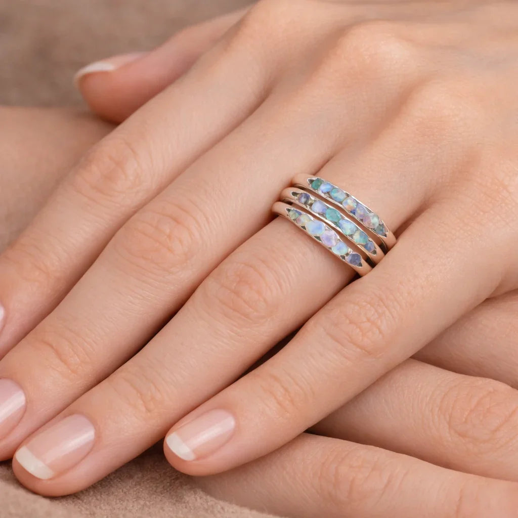 Vintage Layered Blue Stone Ring