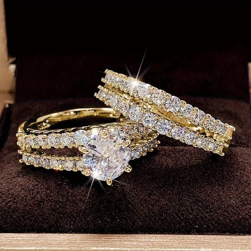 Engagement Ring Band with Zirconia