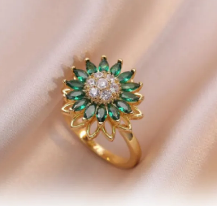 Spinner Ring with Sunflower
