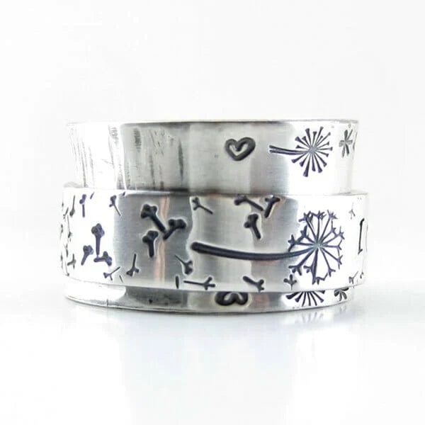 "I Am Enough" Meditation Ring with Dandelion