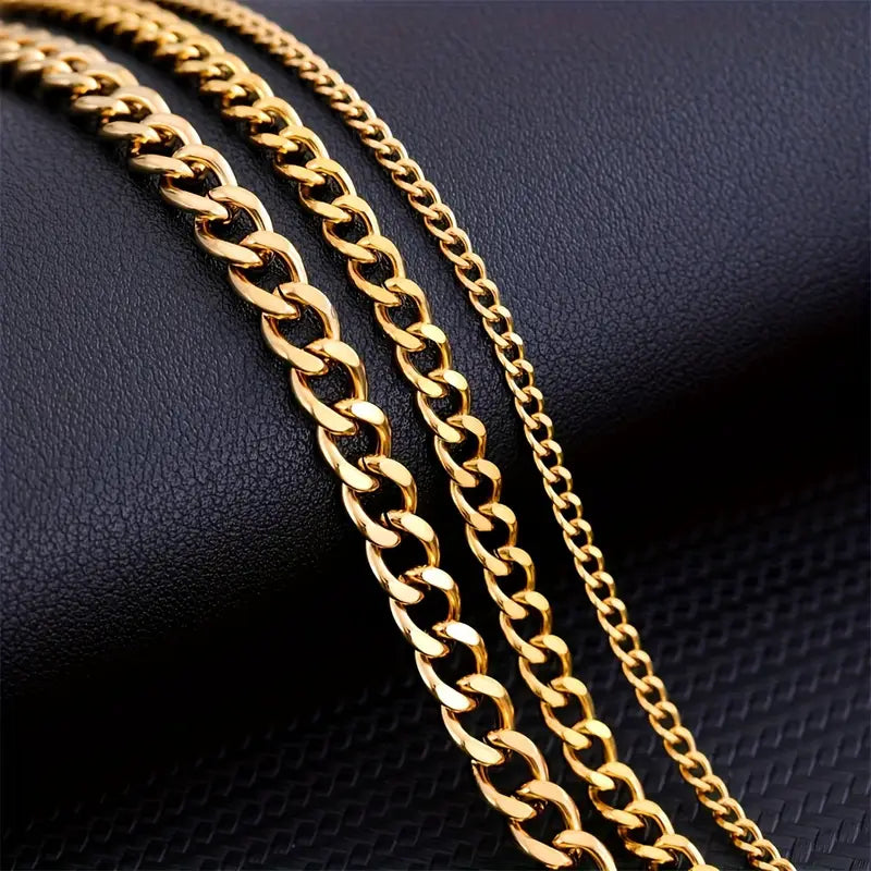 Classic Men's Cuban Link Chain Necklace in Multiple Colors