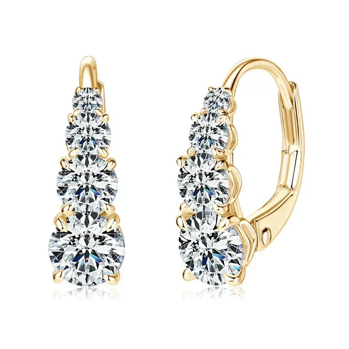 Brilliant Dangle Earrings with Round Brilliant-Cut Diamonds in Ombre Design