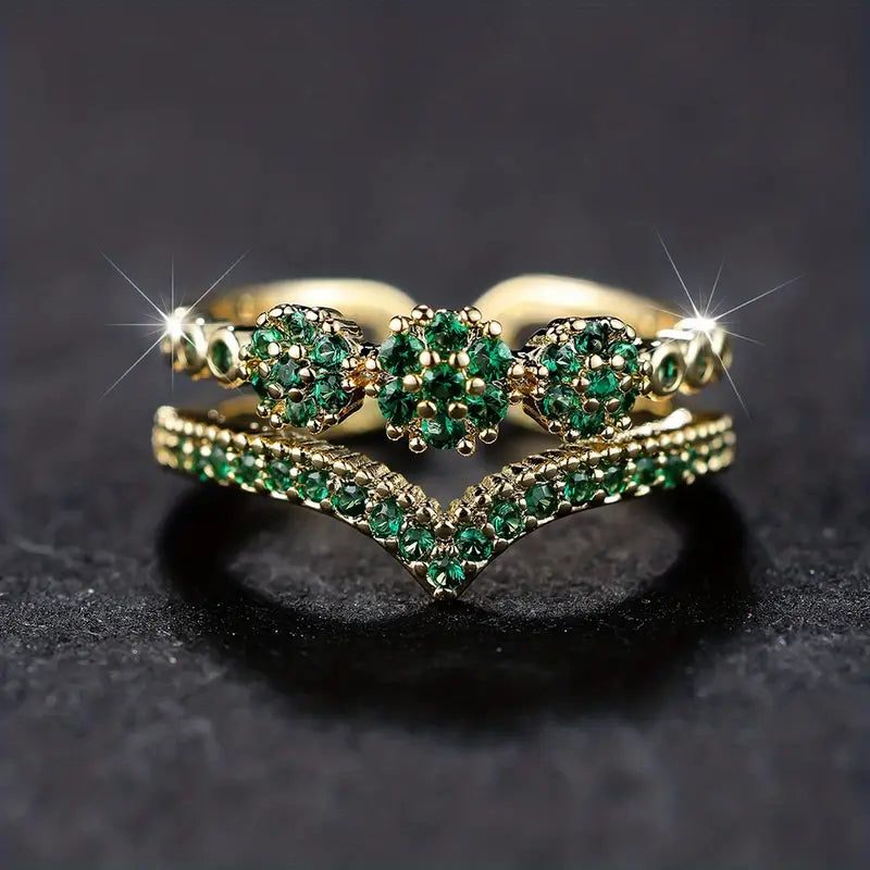 Emerald Crown Ring