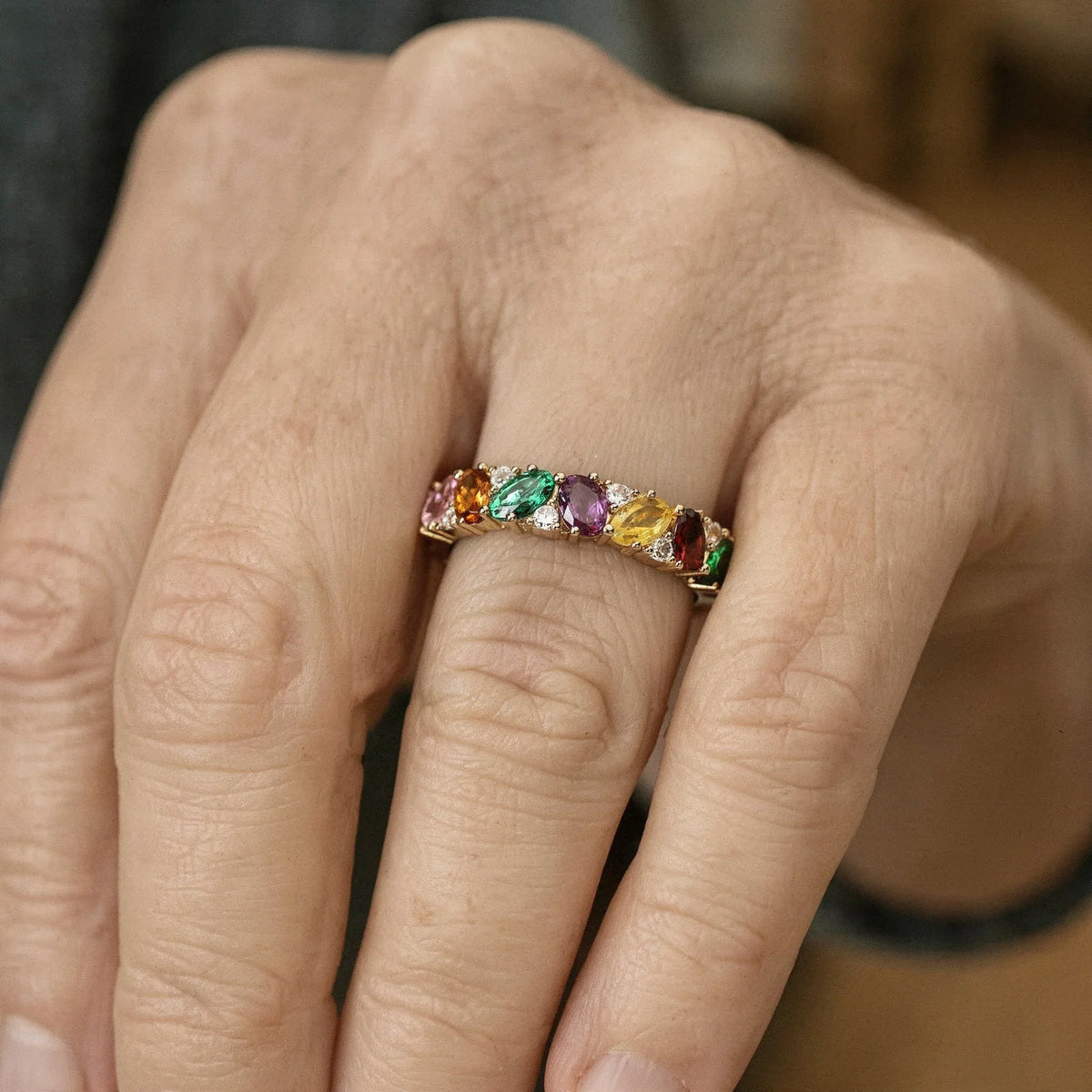 Multicolor Eternity Ring with Cubic Zirconia