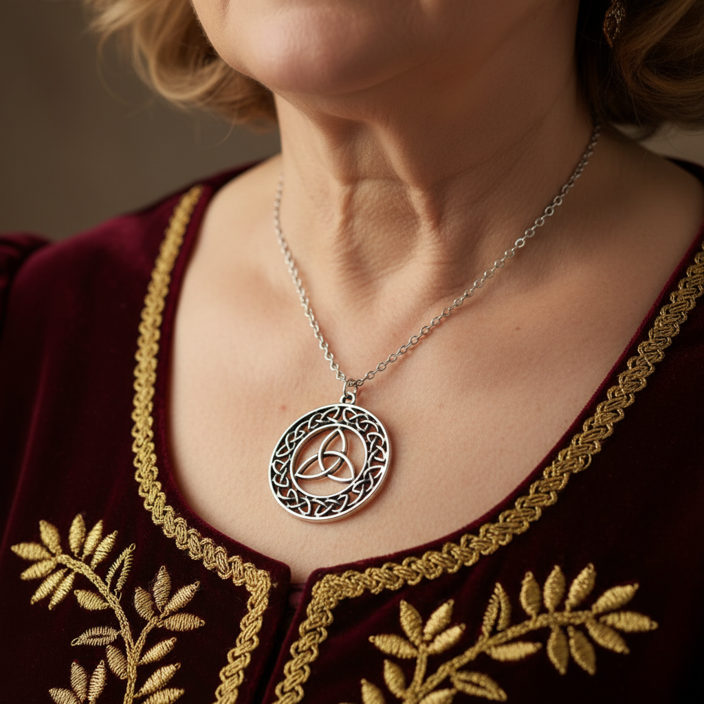 Celtic Triquetra Knot Necklace with Delicate Design Pendant