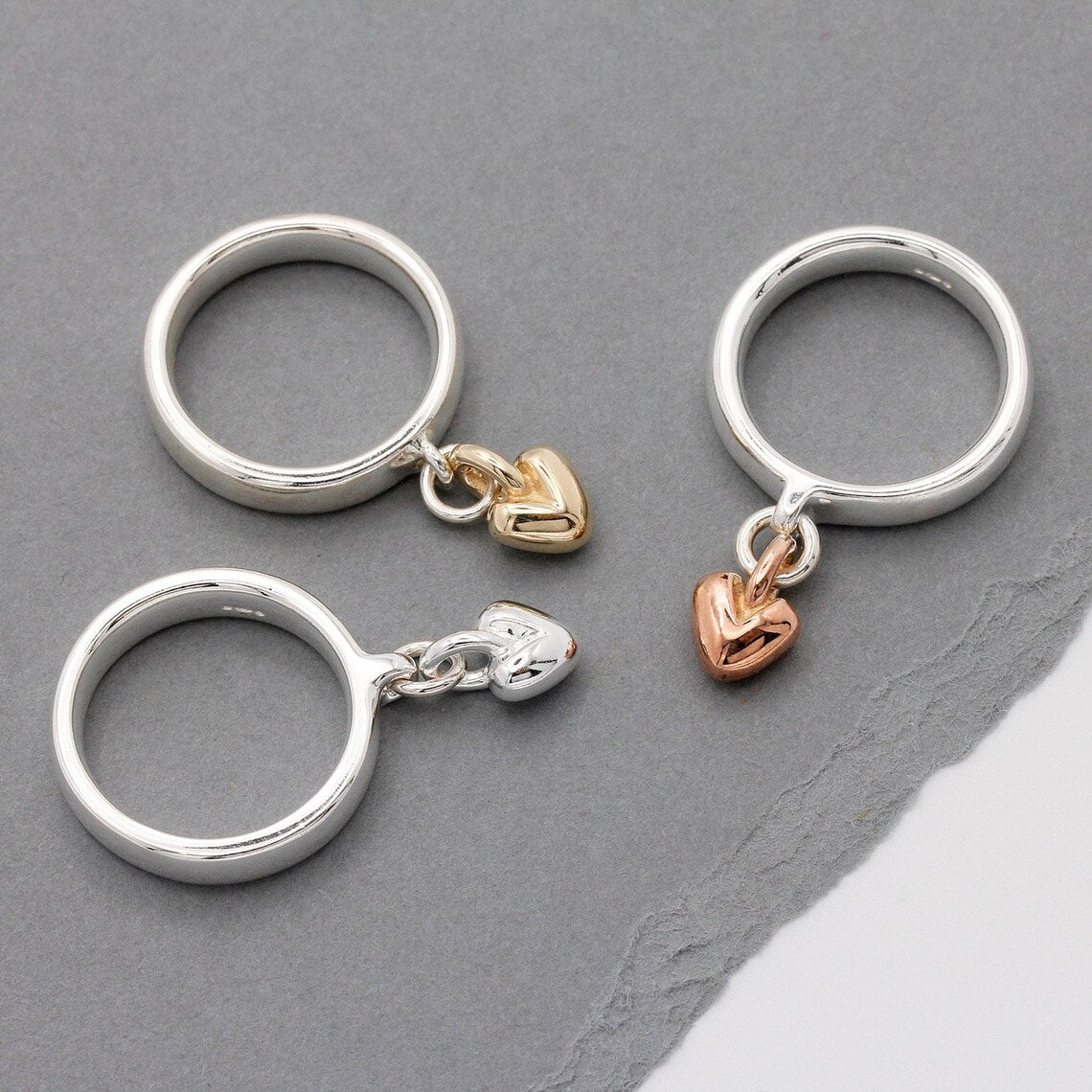 Vintage Ring with Heart Charm