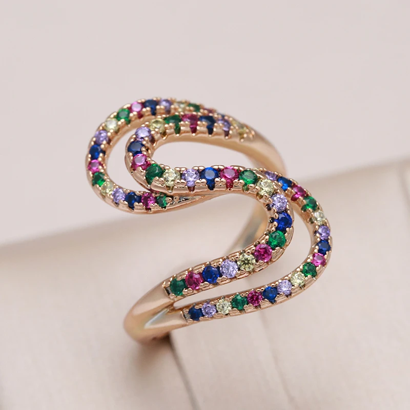 Elegant Ring with Colored Cubic Zirconia
