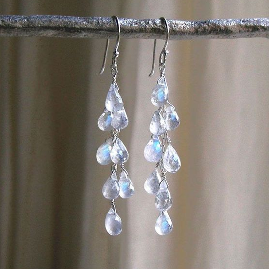 Elegant Handmade Rainbow Moonstone Earrings for Special Occasions