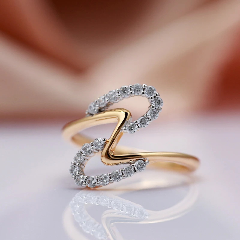 Elegant Ring with Shimmering Waves