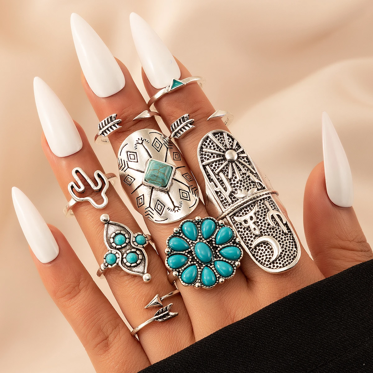 Vintage Ring Set with Turquoise