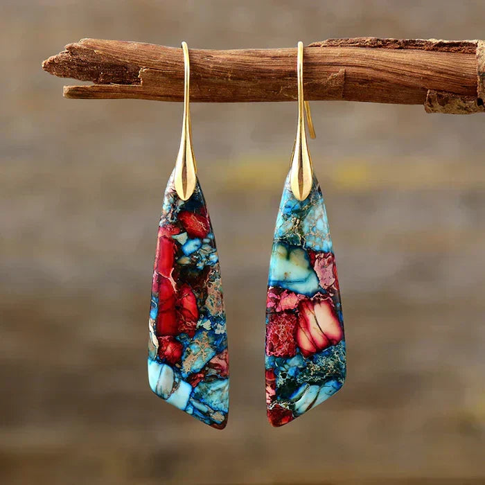 Colorful Gemstone Earrings in Elegant Teardrop Shape