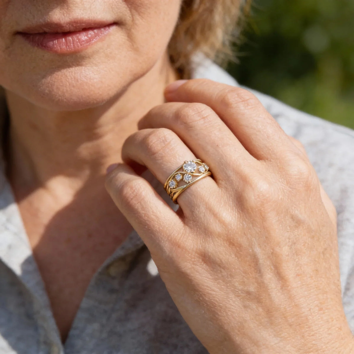 Gold-Plated Ring with Cubic Zirconia