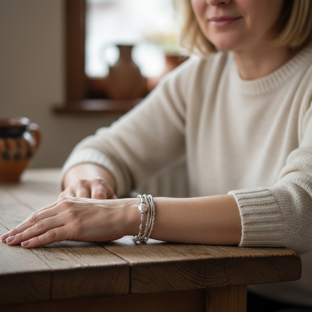 Vintage-inspired pearl bracelet set