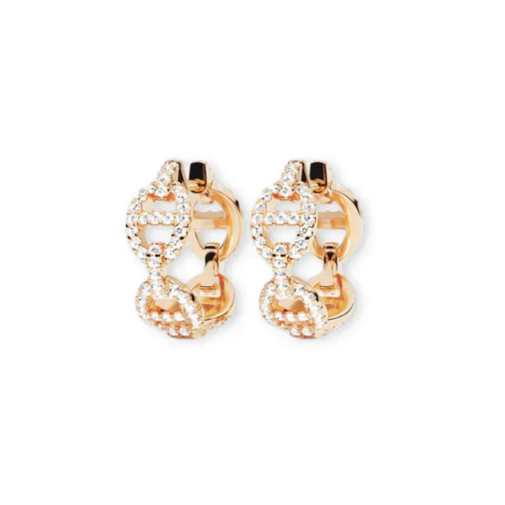 Cubic Zirconia Chain Design Earrings