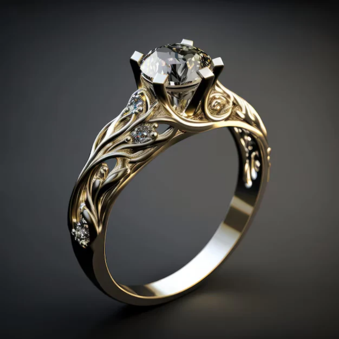 Elegant Ring with Exotic Cubic Zirconia