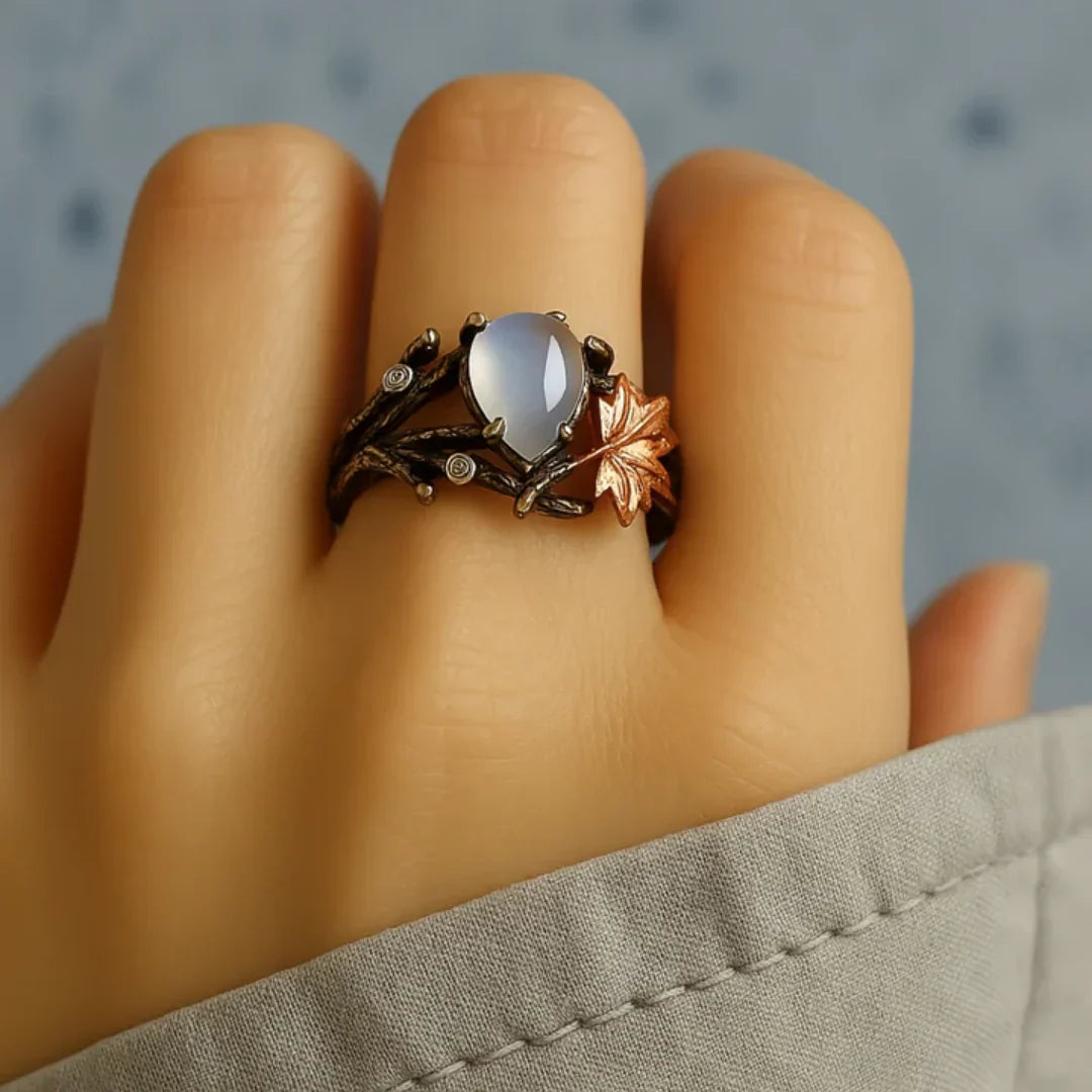 Ring with Natural Moonstone – Nature's Elegance