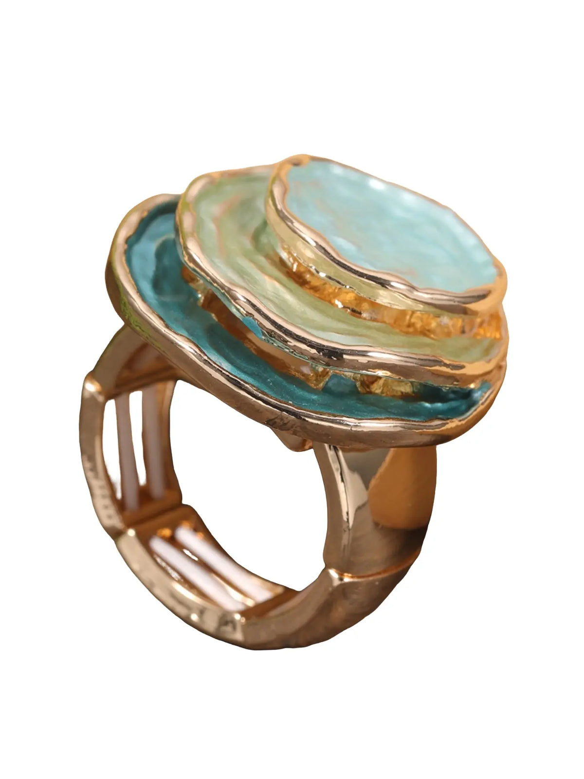3-Layer Vintage Ring with Enamel