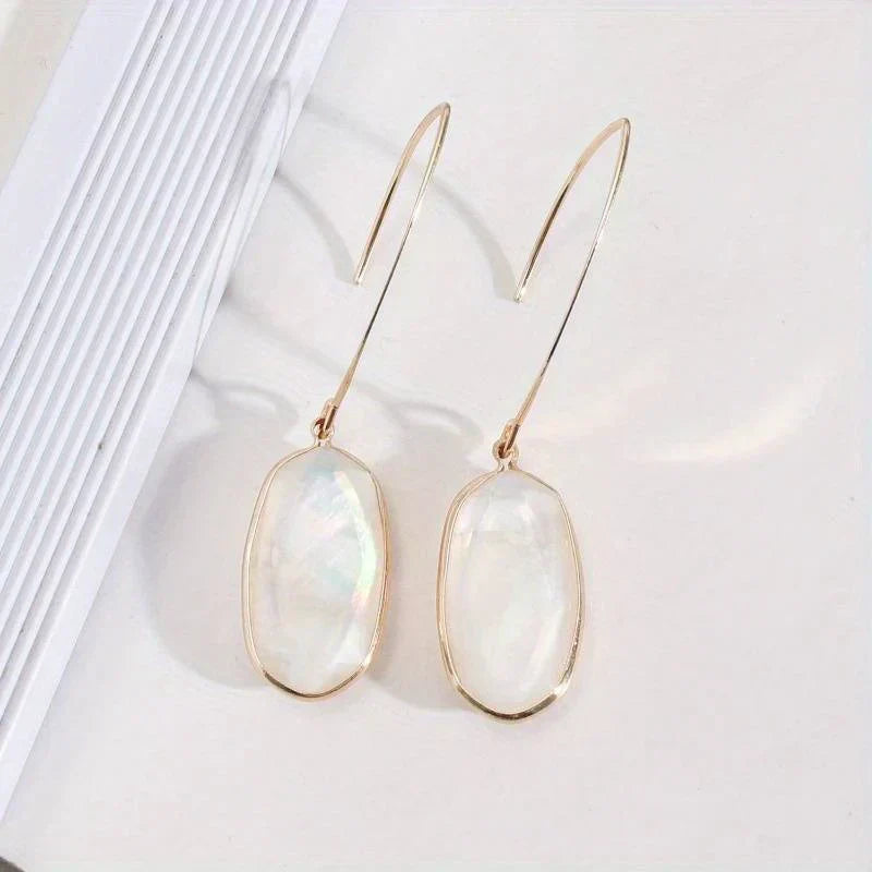 Noble Opalite Dangle Earrings in an Elegant Shape