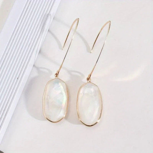 Noble Opalite Dangle Earrings in an Elegant Shape