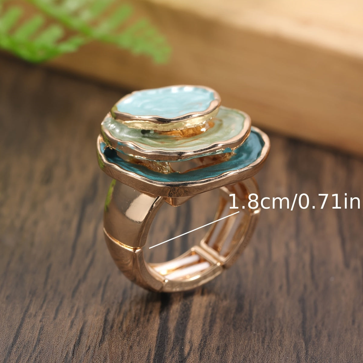 Three-Layer Enamel Boho Ring