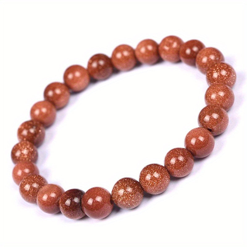 Unisex stretchy bracelet with sparkling opalite beads and gemstones