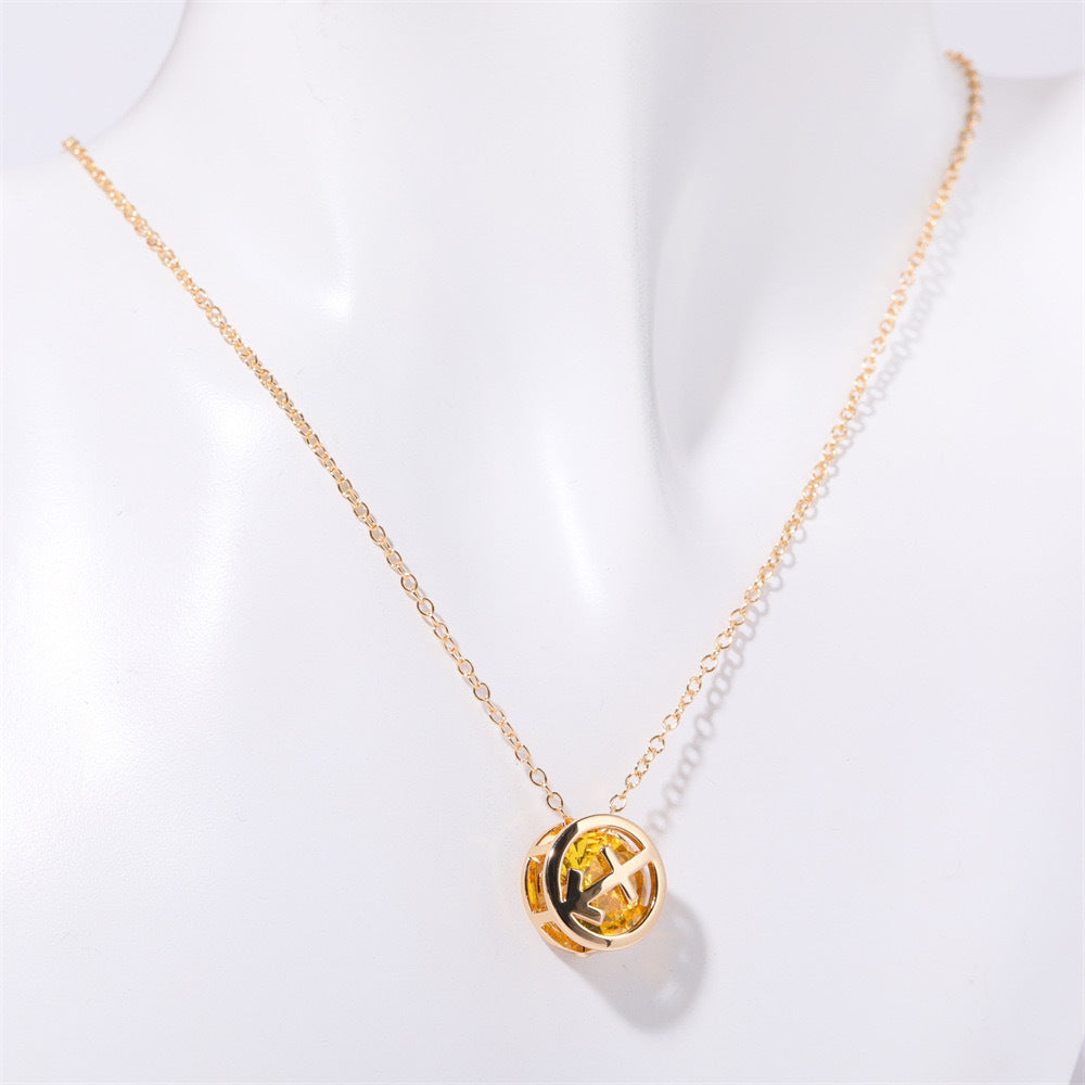 Delicate Zodiac Sign Necklace with Sparkling Pendant and Colorful Inlay