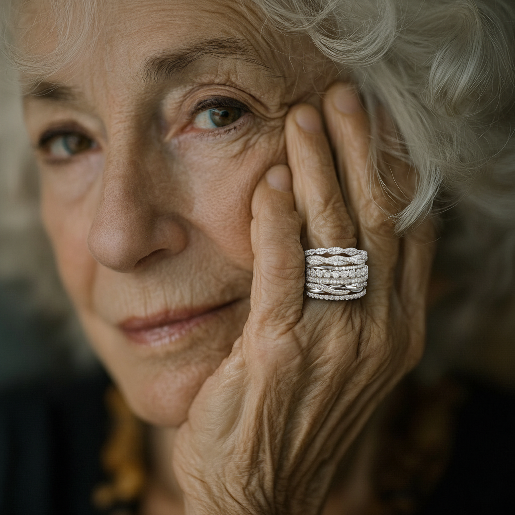 Vintage Ring with Layered Cubic Zirconia