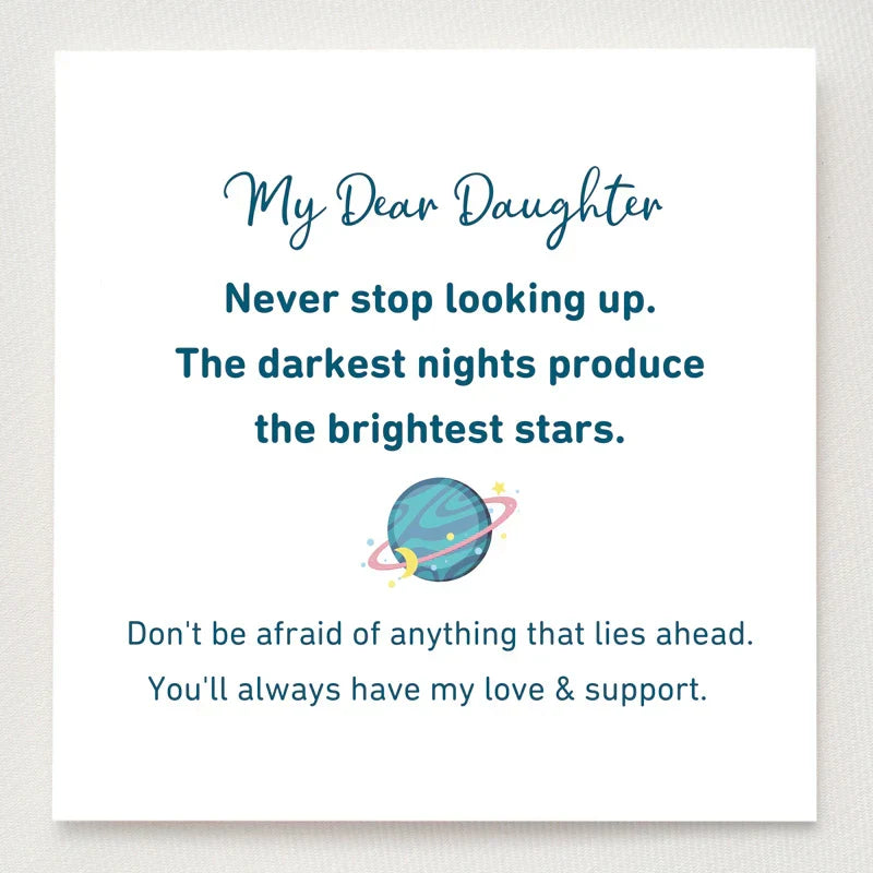 Anna | Moon and Star Ring "The Darkest Nights Produce the Brightest Stars" — For My Daughter