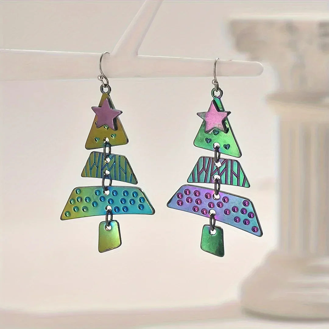 Festive Christmas tree decorations made from non-ferrous metals, featuring stars
