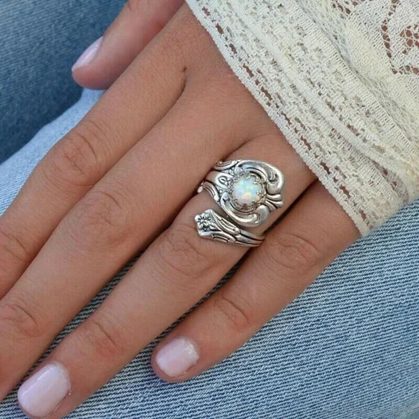 Vintage Ring with White Opal