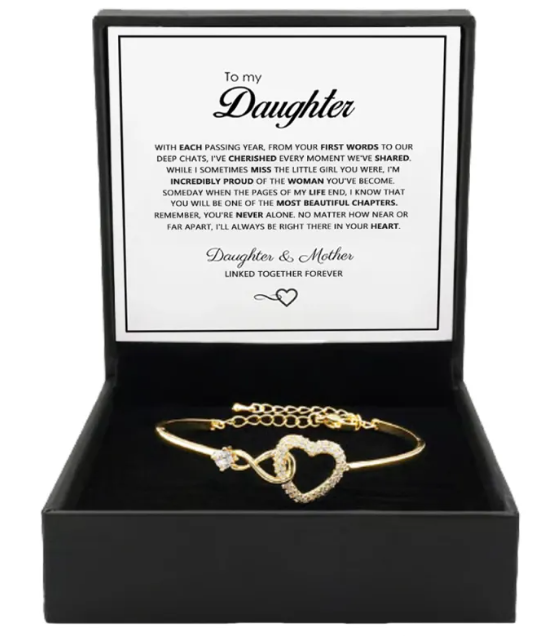 Carina pulsera con caja de regalo y carta To my Daughter - Sparkano