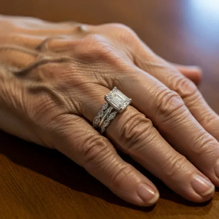 Vintage Silver Ring with Shimmering Layers