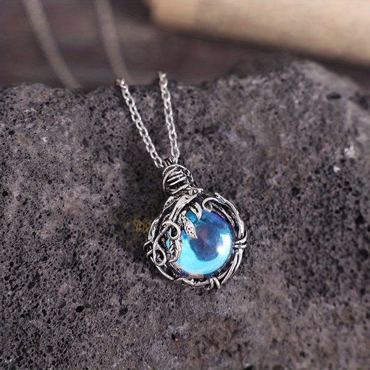 Elven Moonstone Necklace with Filigree Leaves and Mystical Shimmer