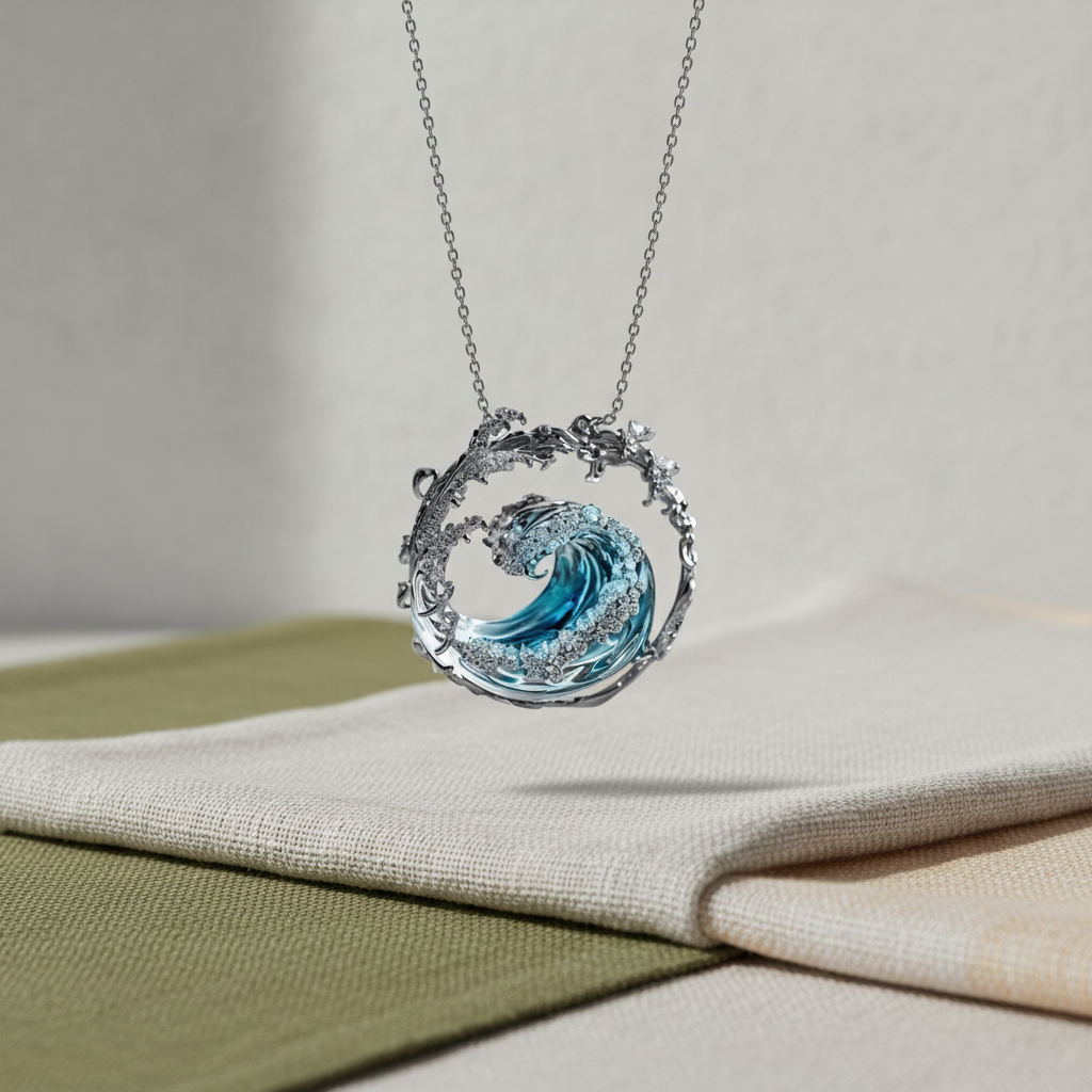 Ocean Wave Crystal Necklace