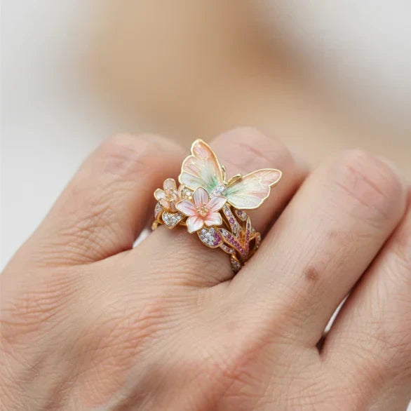 Butterfly Ring with Cubic Zirconia