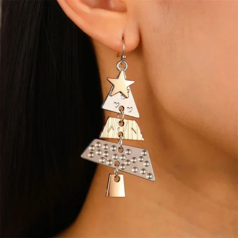 Festive Christmas tree decorations made from non-ferrous metals, featuring stars
