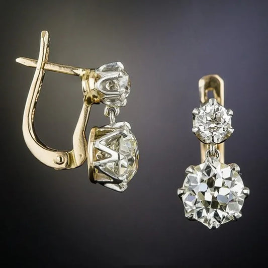 Elegant cubic zirconia earrings with a European design and sparkling stones