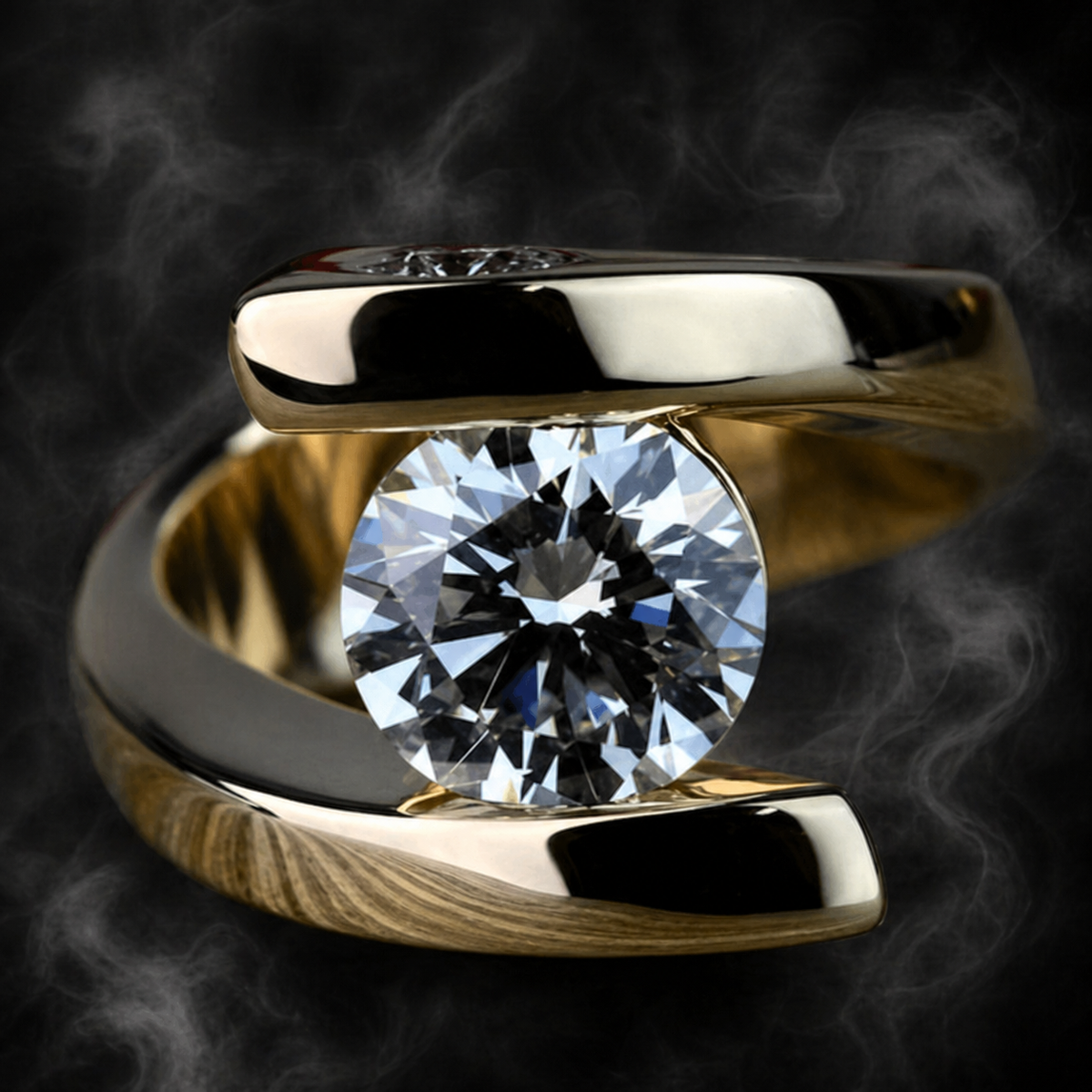 Stainless Steel Ring with Cubic Zirconia Stone